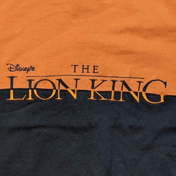 ❌SOLD❌ Vintage 90's Disney Lion King Sweater Orange Black Men's Large Adult - Picture 6 of 15